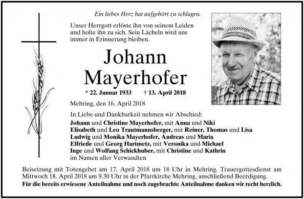 johann mayerhofer